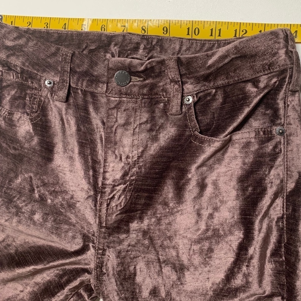 Free People velvet crop pants taupe brown shiny - Picture 6 of 9
